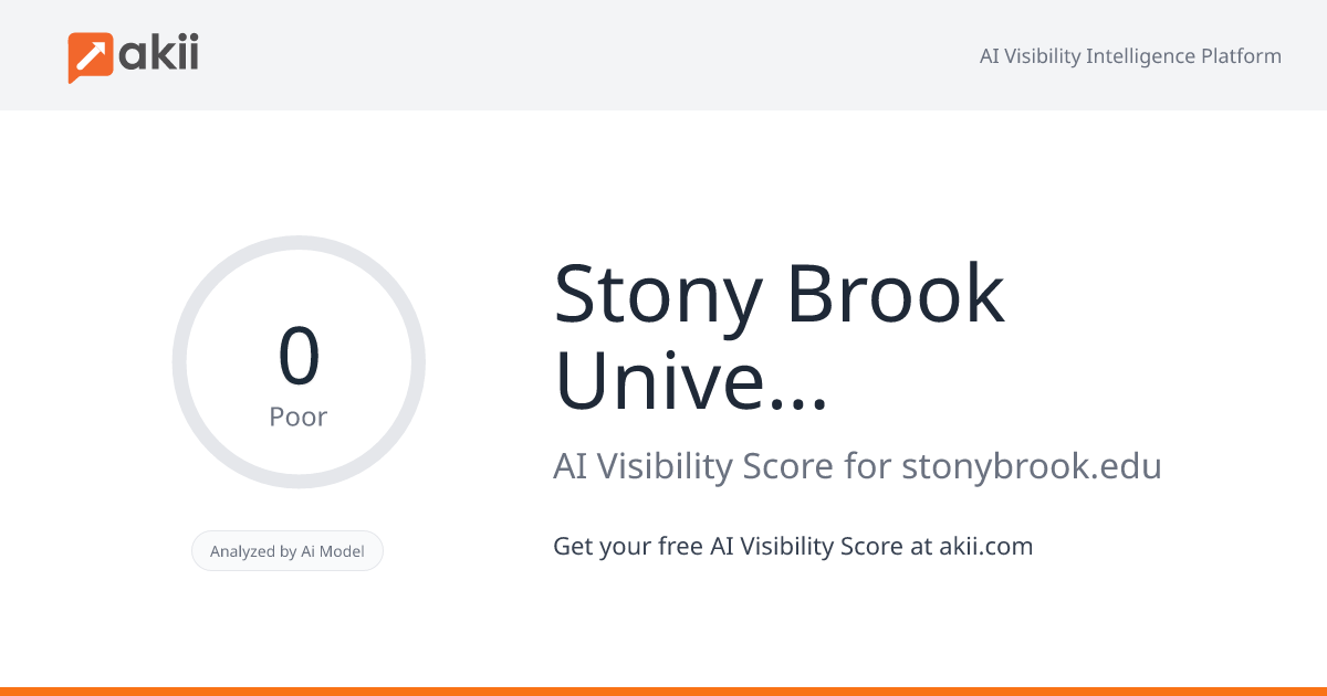 Stony Brook University AI Visibility Score