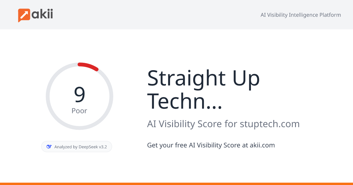Straight Up Technologies AI Visibility Score