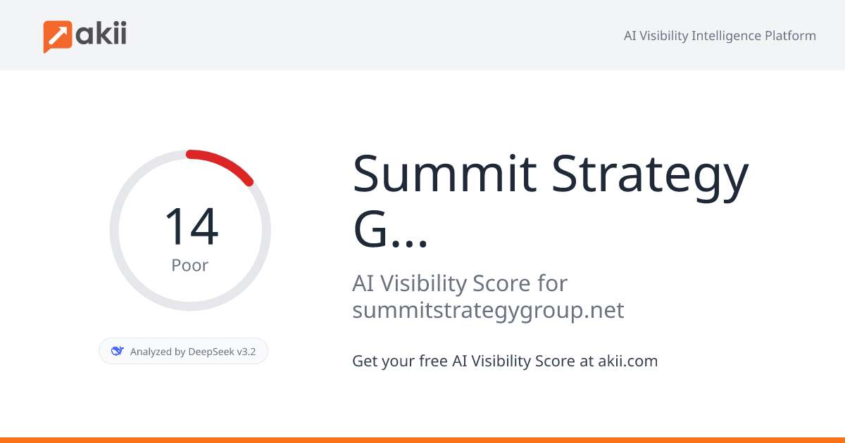 Summit Strategy Group AI Visibility Score