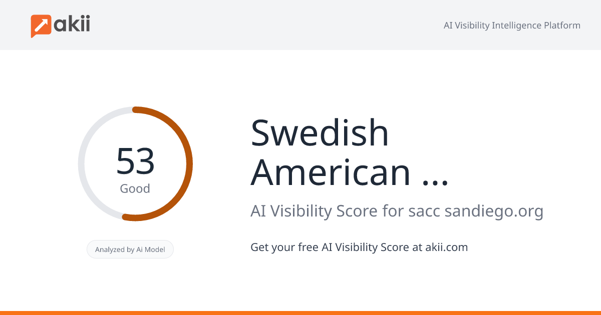 Swedish American Chamber of Commerce in San Diego AI Visibility Score