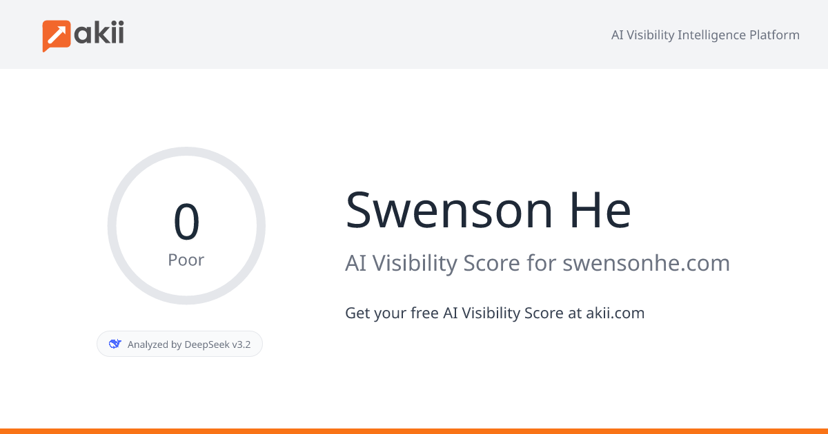 Swenson He AI Visibility Score