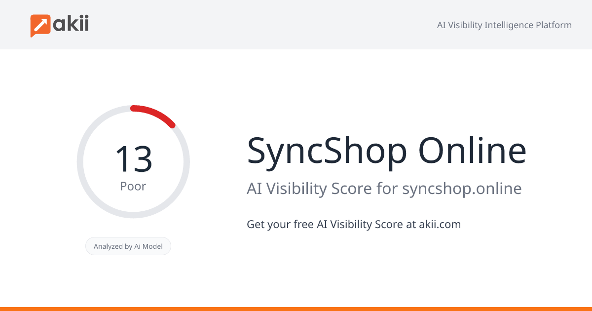 SyncShop Online AI Visibility Score