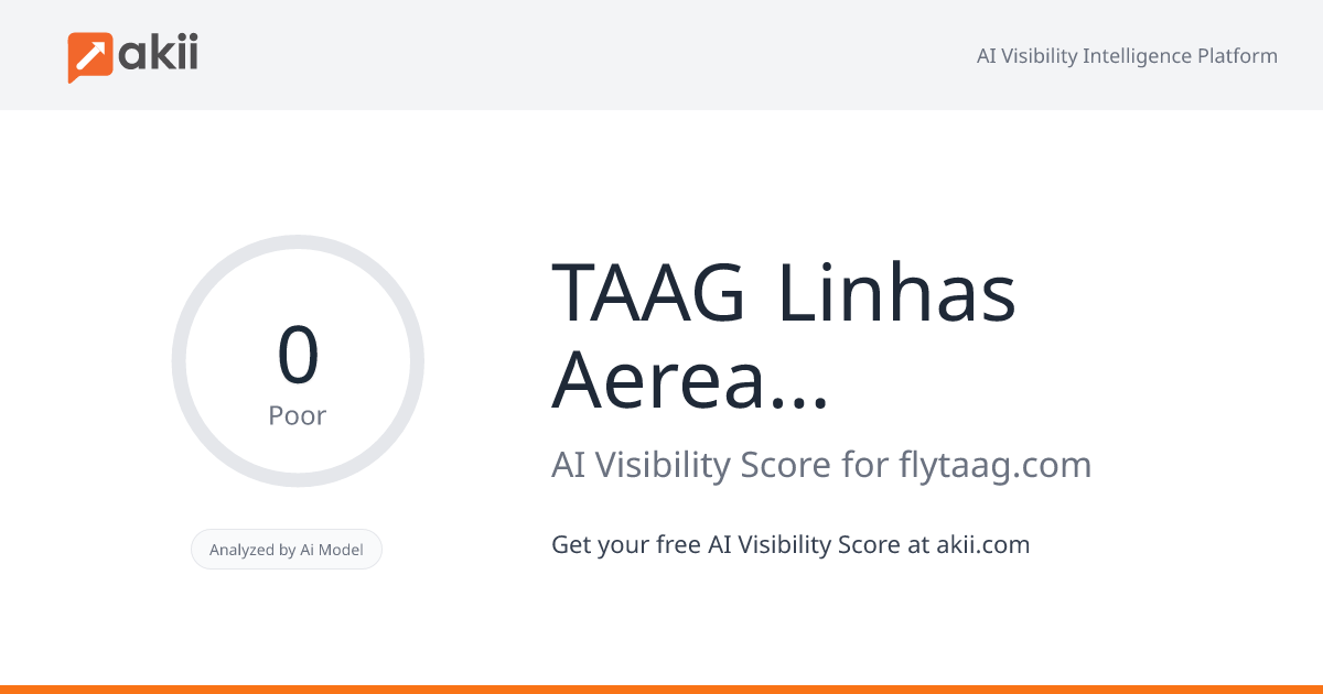 TAAG-Linhas Aereas de Angola AI Visibility Score