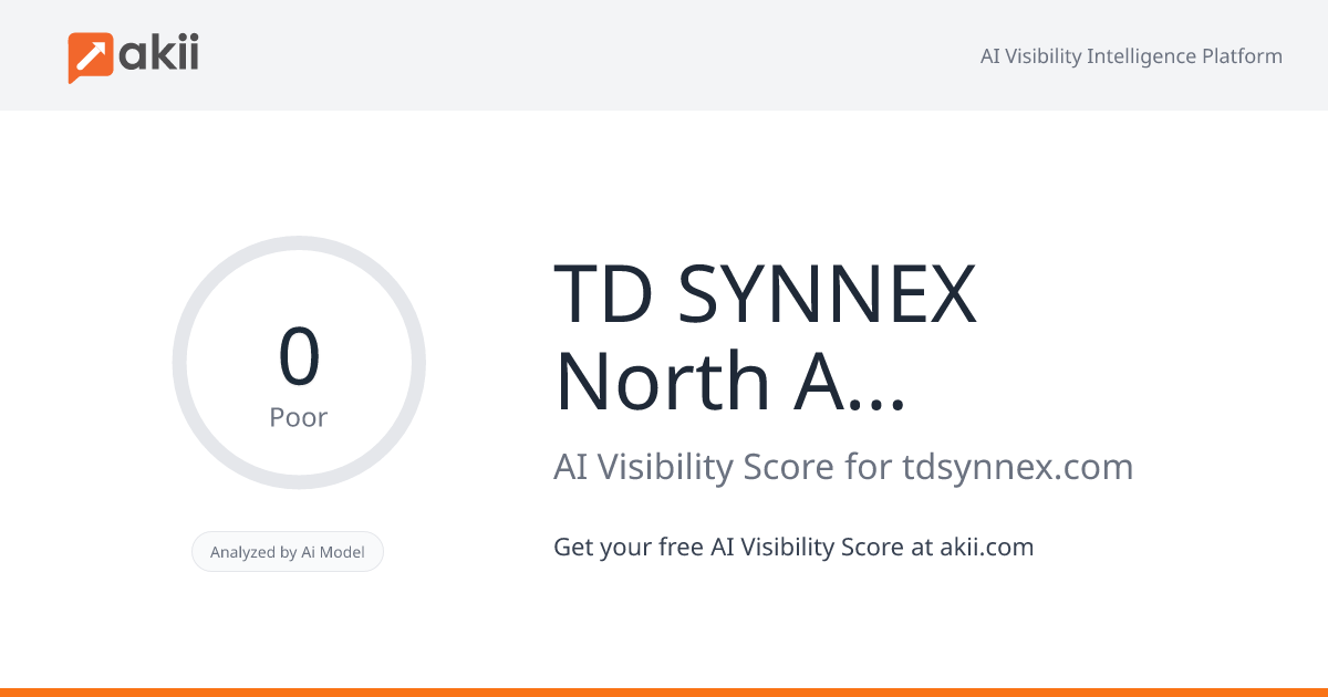 TD SYNNEX North America AI Visibility Score