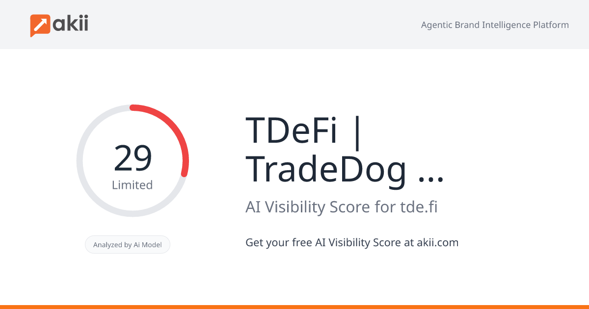 TDeFi | TradeDog Token Growth Studio AI Visibility Score