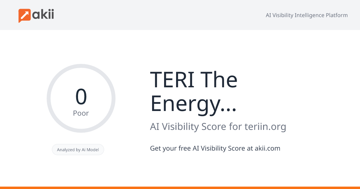 TERI - The Energy and Resources Institute AI Visibility Score