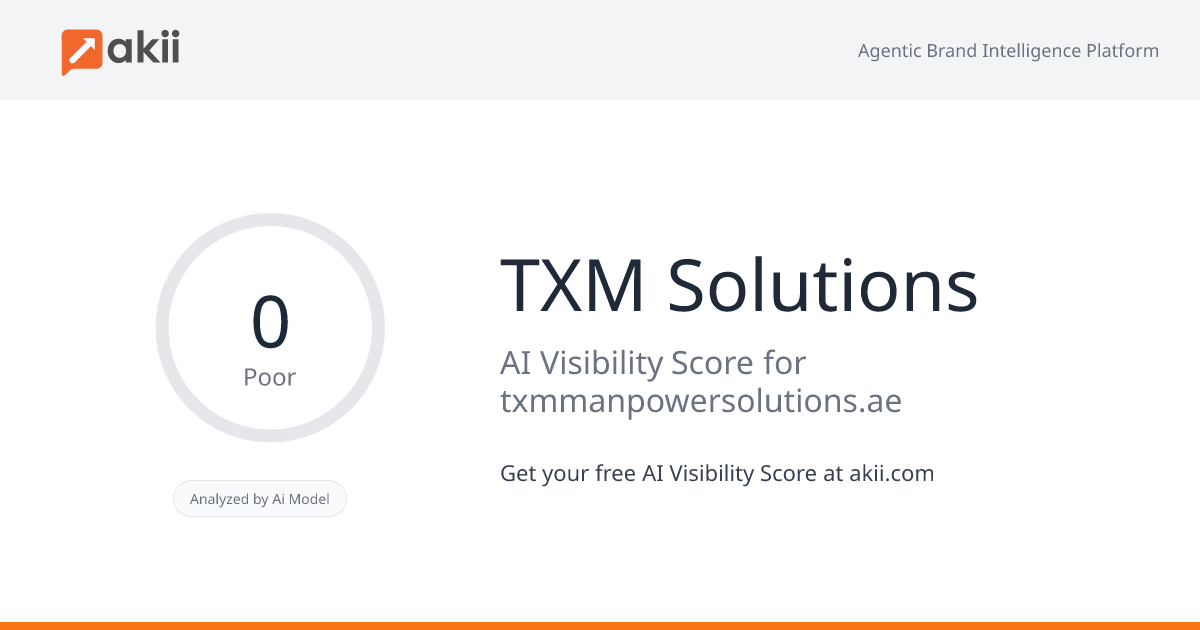 TXM Solutions AI Visibility Score
