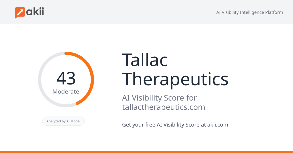Tallac Therapeutics AI Visibility Score