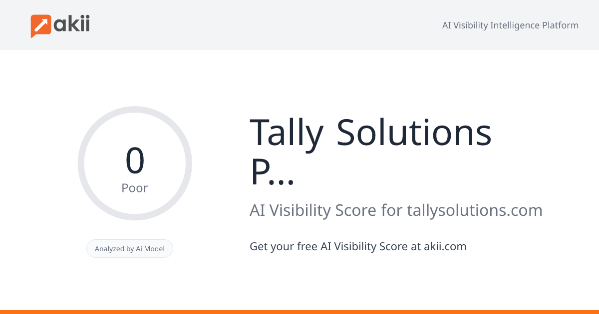 Tally Solutions Pvt Ltd AI Visibility Score