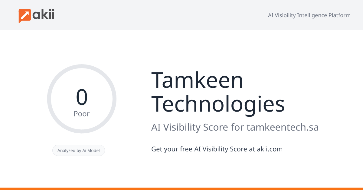 Tamkeen Technologies AI Visibility Score