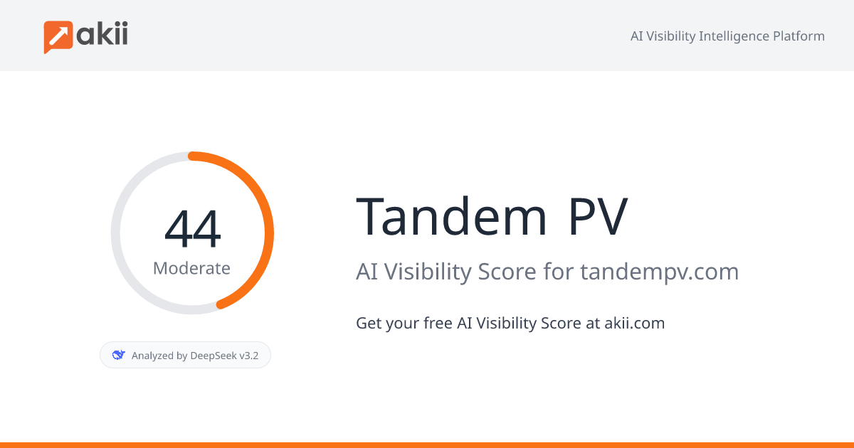 Tandem PV AI Visibility Score