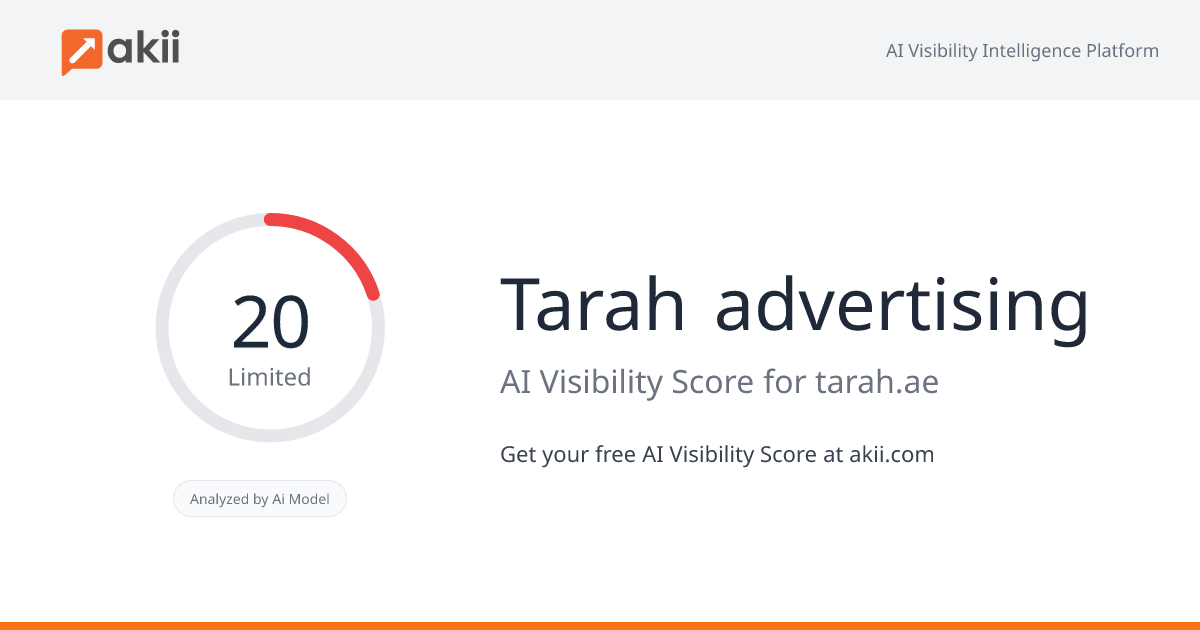 Tarah advertising AI Visibility Score