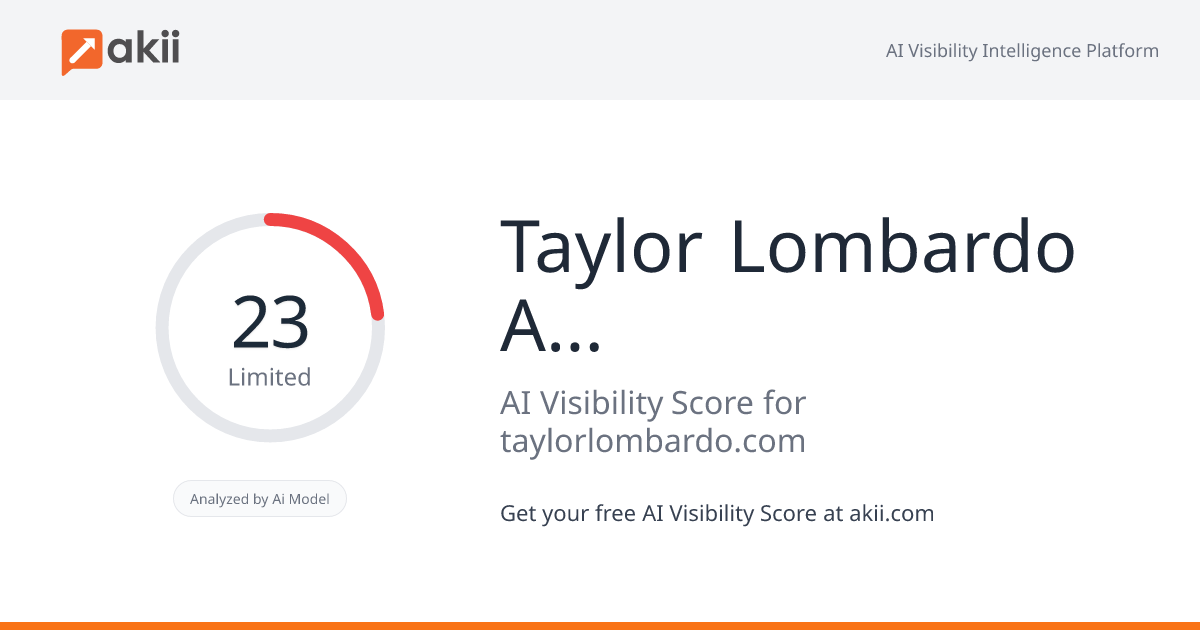 Taylor Lombardo Architects AI Visibility Score