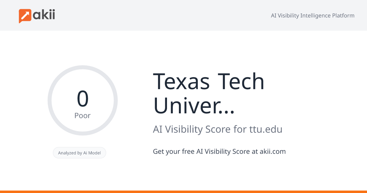 Texas Tech University AI Visibility Score
