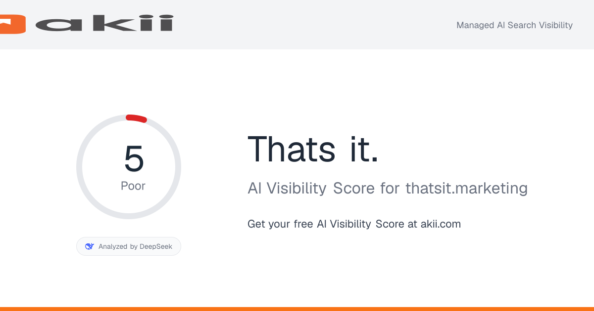 That's it. AI Visibility Score preview