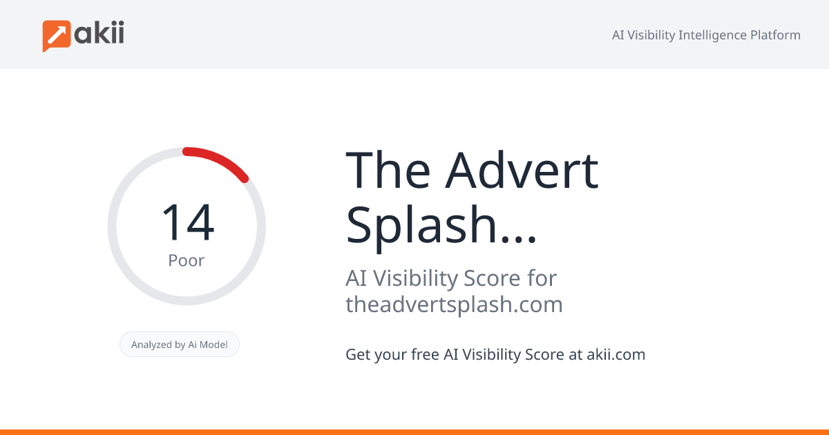 The Advert Splash (Ad Network Agency) AI Visibility Score