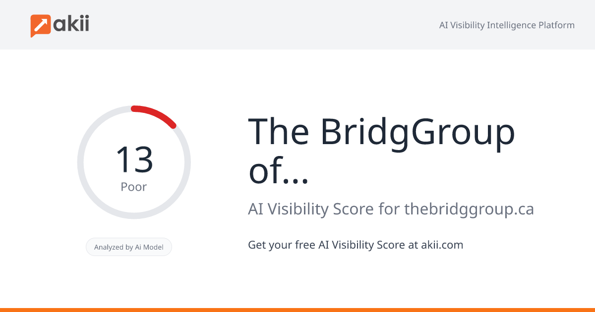 The BridgGroup of Companies AI Visibility Score