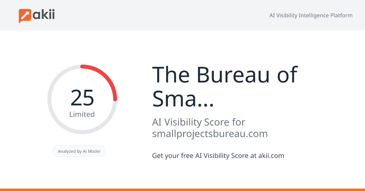 The Bureau of Small Projects AI Visibility Score