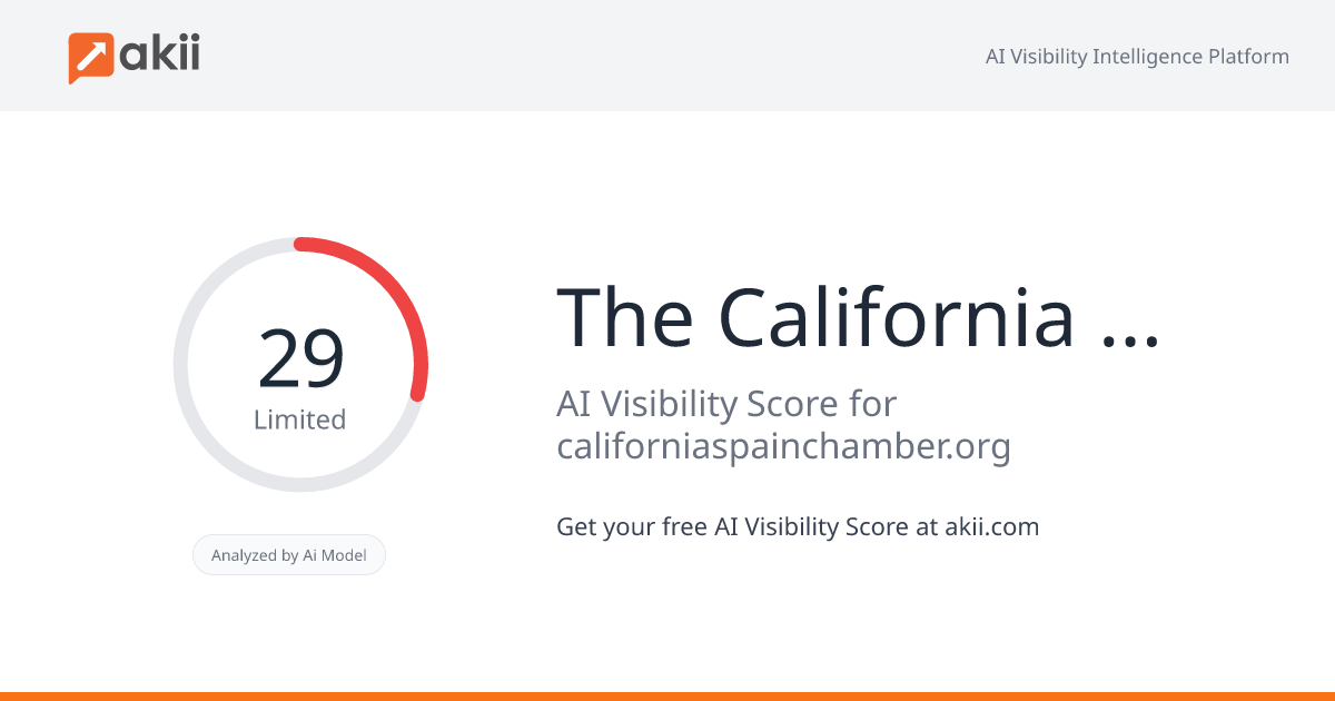 The California - Spain Chamber of Commerce AI Visibility Score