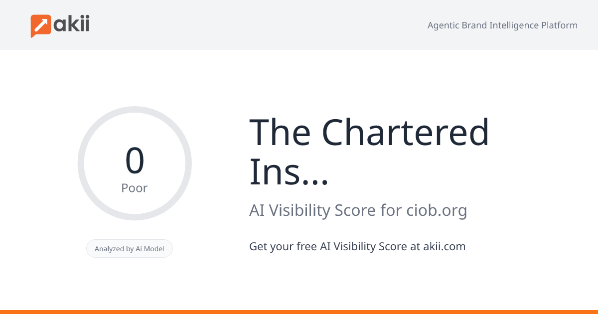 The Chartered Institute of Building (CIOB) AI Visibility Score