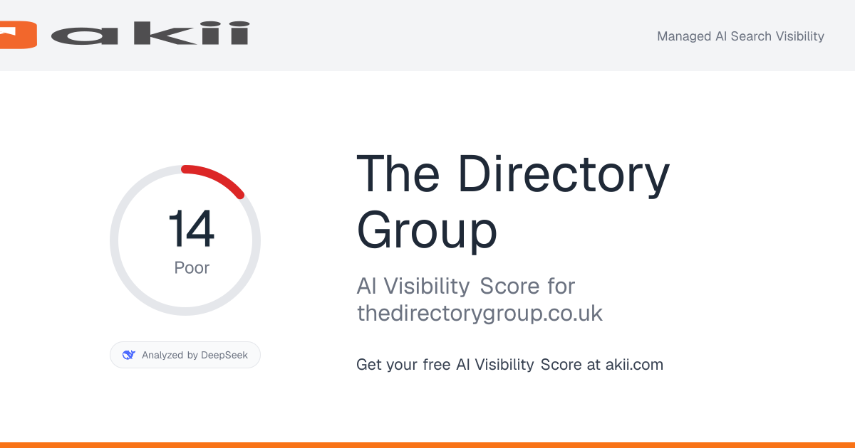 The Directory Group AI Visibility Score preview