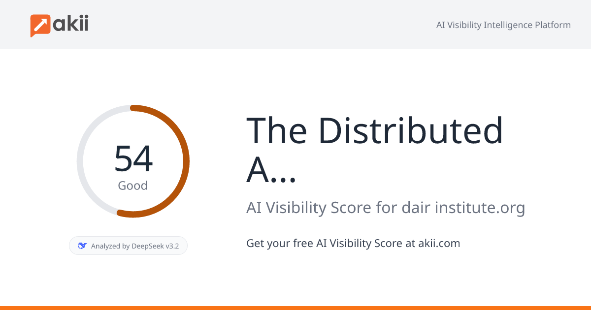 The Distributed AI Research Institute (DAIR) AI Visibility Score