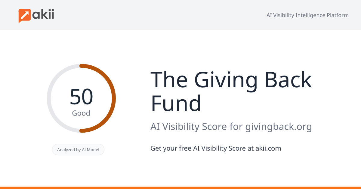 The Giving Back Fund AI Visibility Score