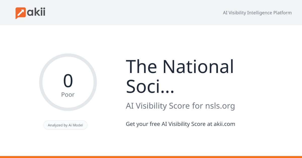 The National Society of Leadership and Success (NSLS) AI Visibility Score
