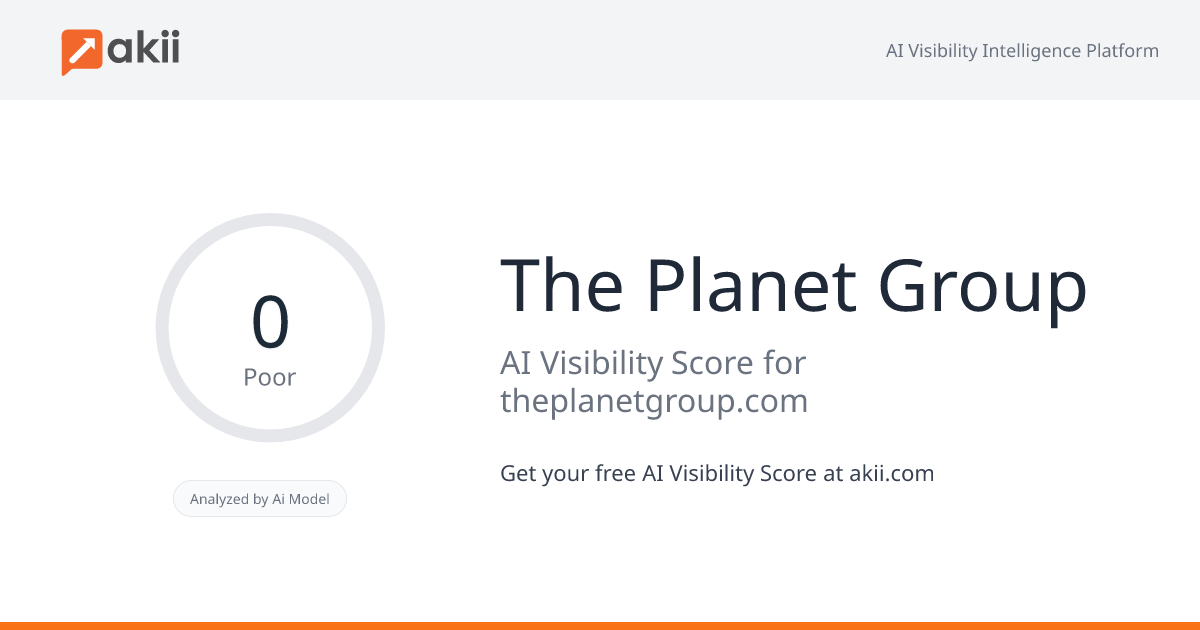 The Planet Group AI Visibility Score