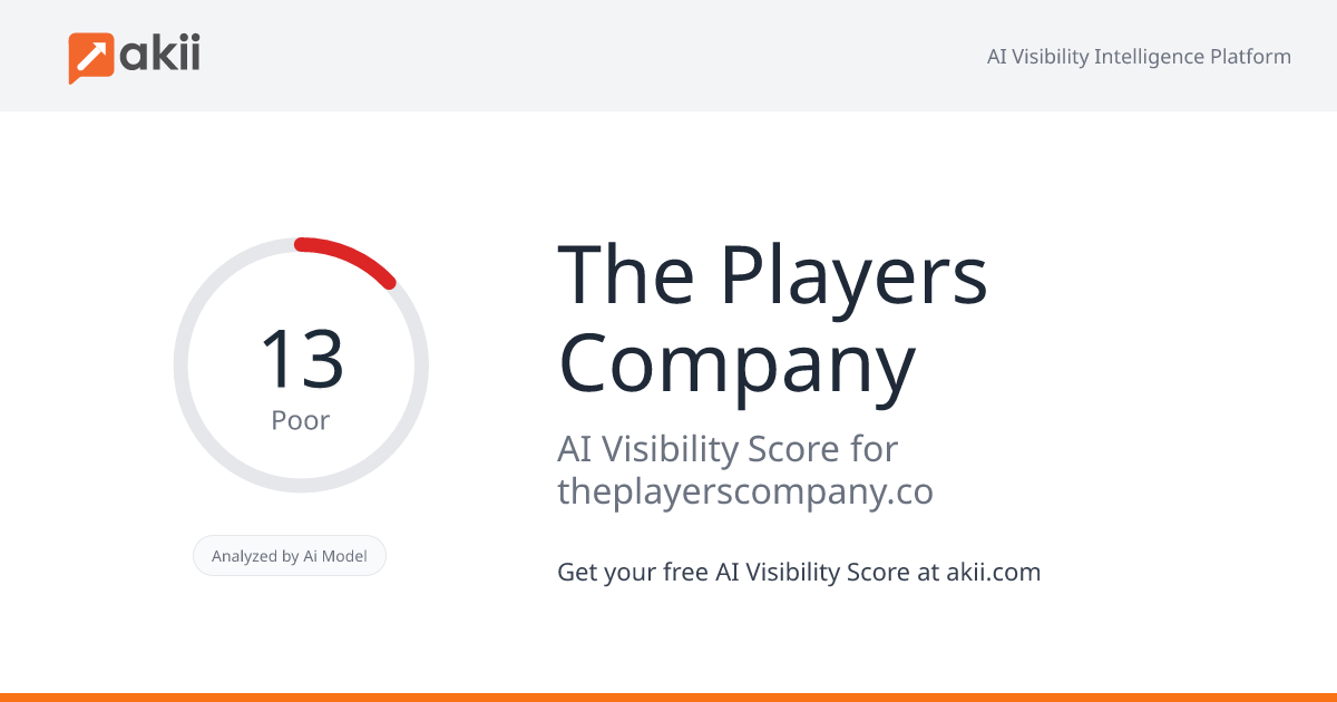 The Players Company AI Visibility Score