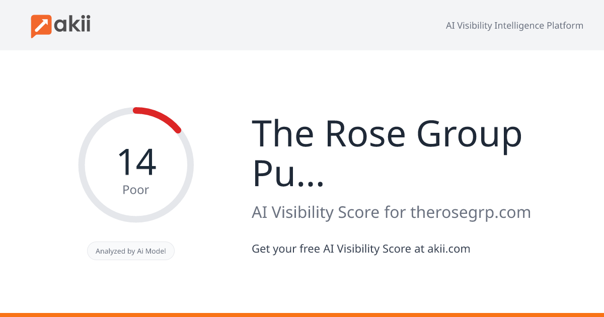 The Rose Group Public Relations AI Visibility Score
