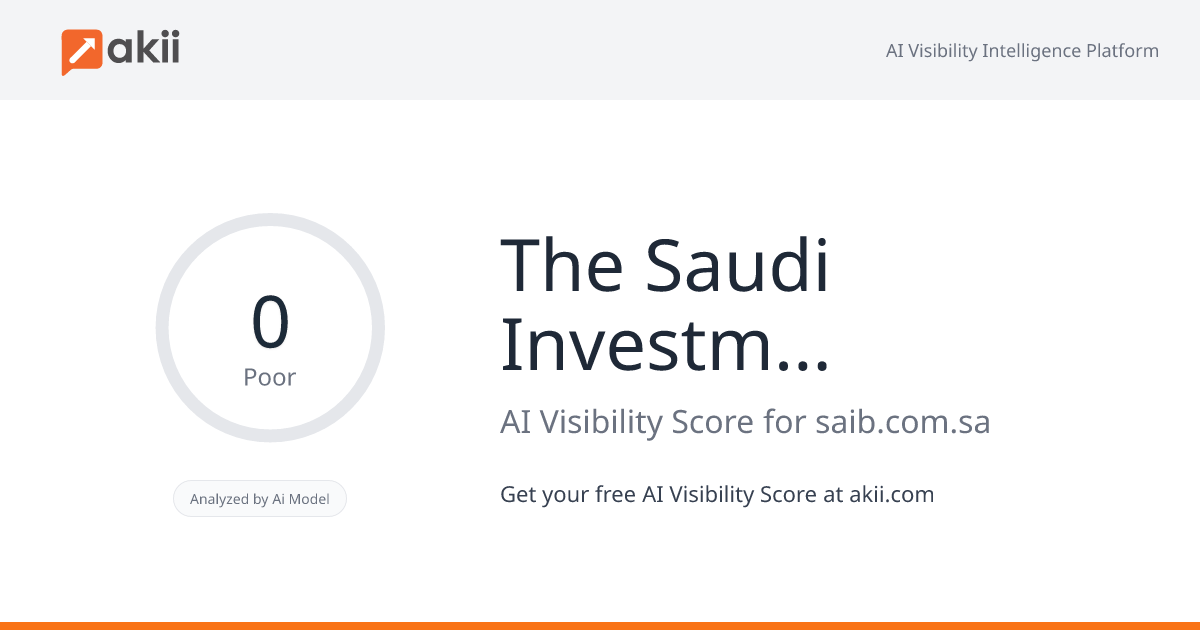 The Saudi Investment Bank AI Visibility Score