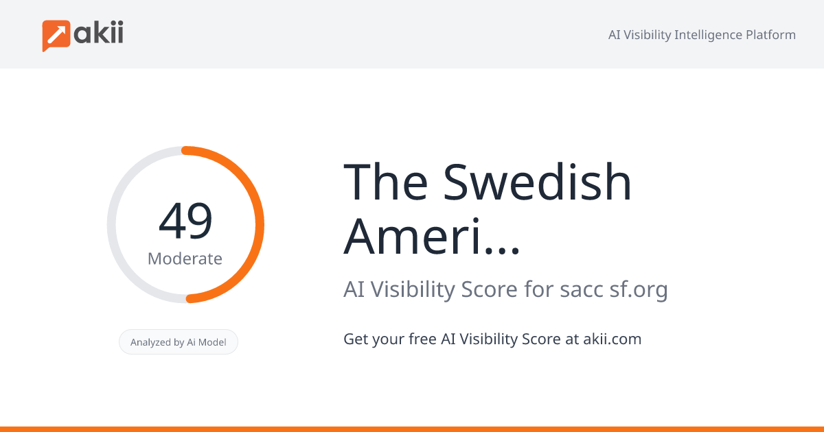 The Swedish-American Chamber of Commerce in San Francisco and Silicon Valley (SACC-SF/SV) AI Visibility Score