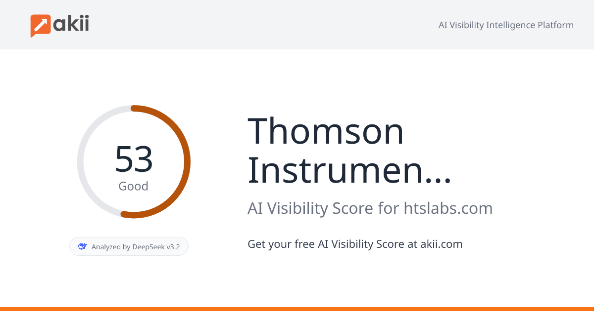 Thomson Instrument Company AI Visibility Score