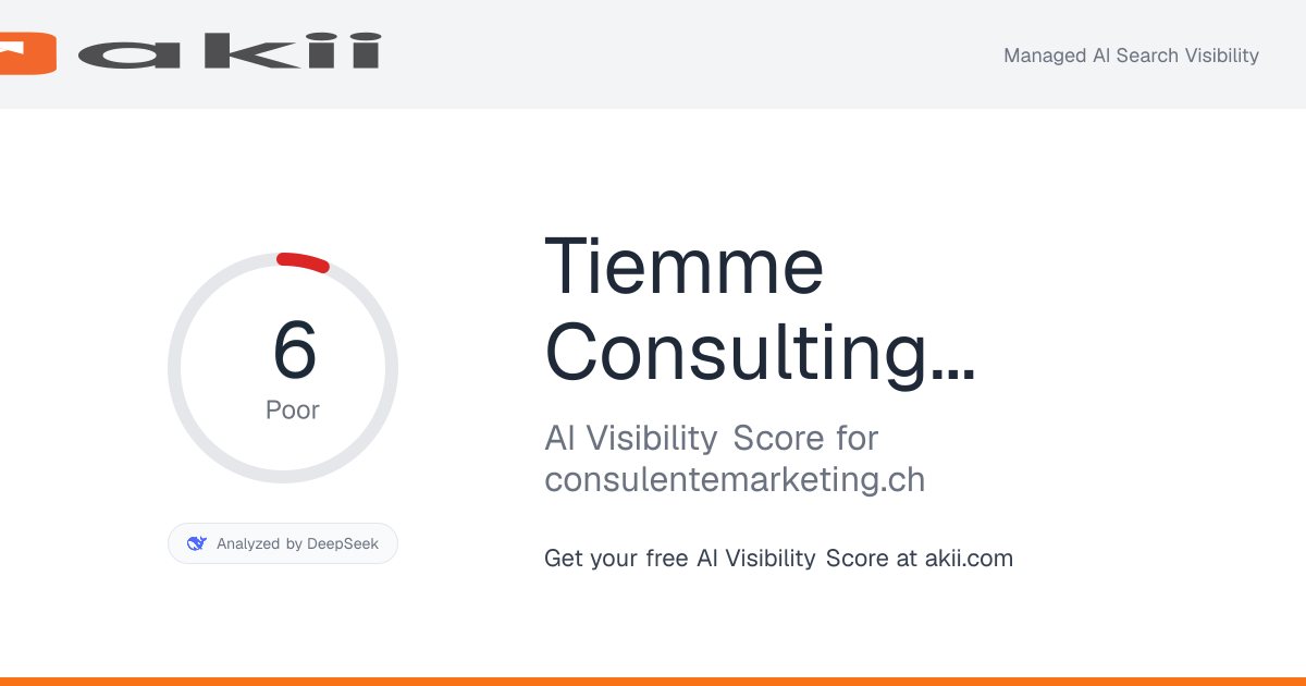Tiemme Consulting Sagl AI Visibility Score preview