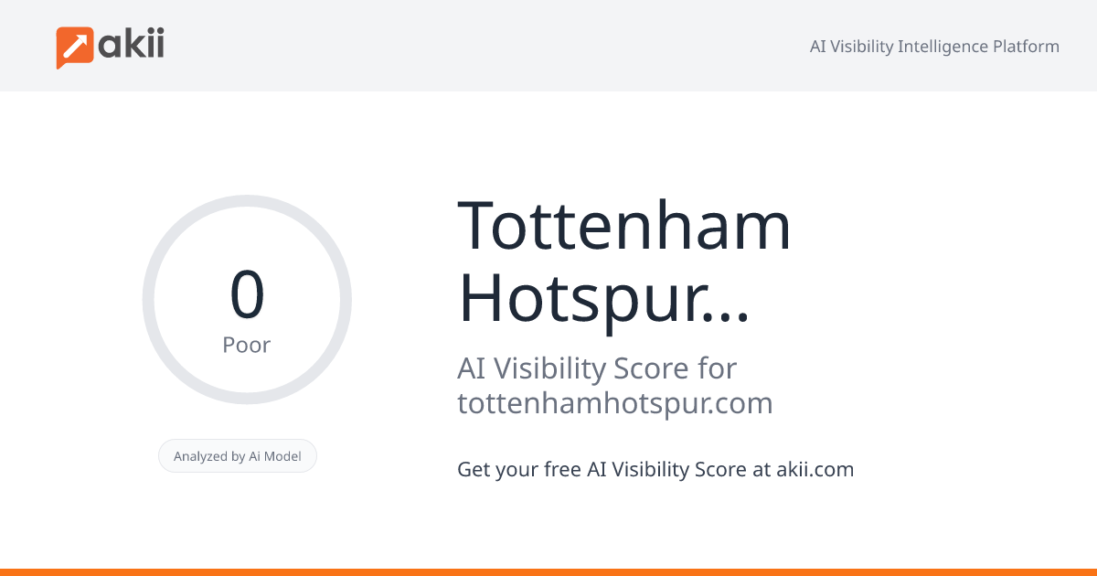 Tottenham Hotspur Football Club AI Visibility Score