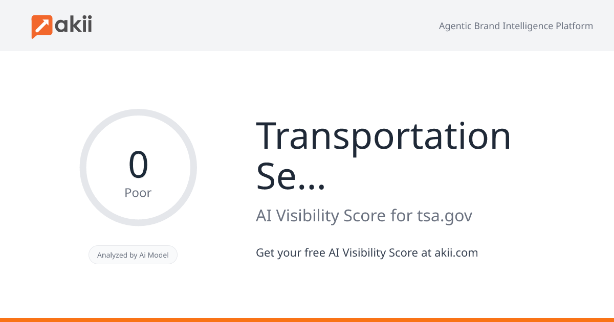 Transportation Security Administration (TSA) AI Visibility Score