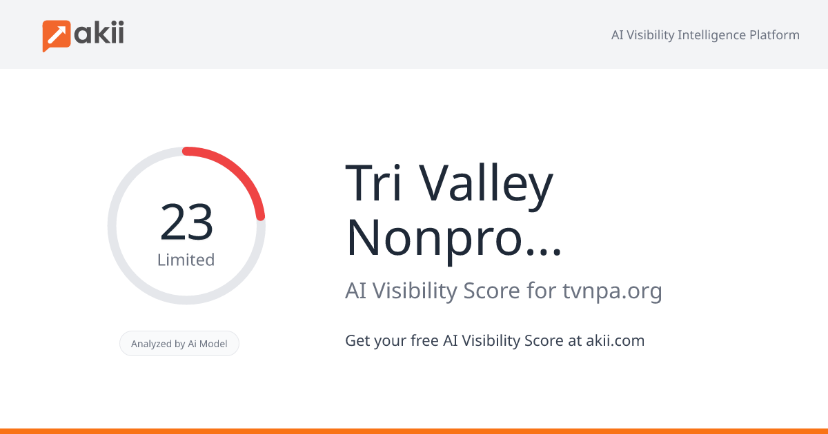Tri-Valley Nonprofit Alliance AI Visibility Score