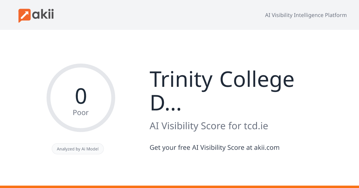 Trinity College Dublin AI Visibility Score
