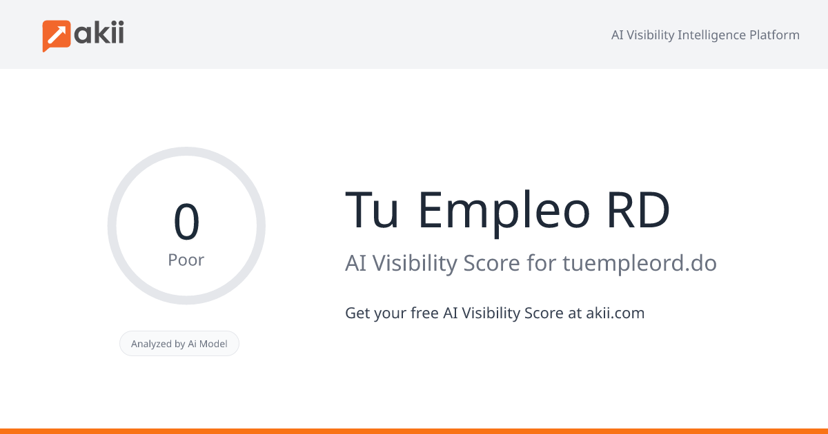 Tu Empleo RD AI Visibility Score