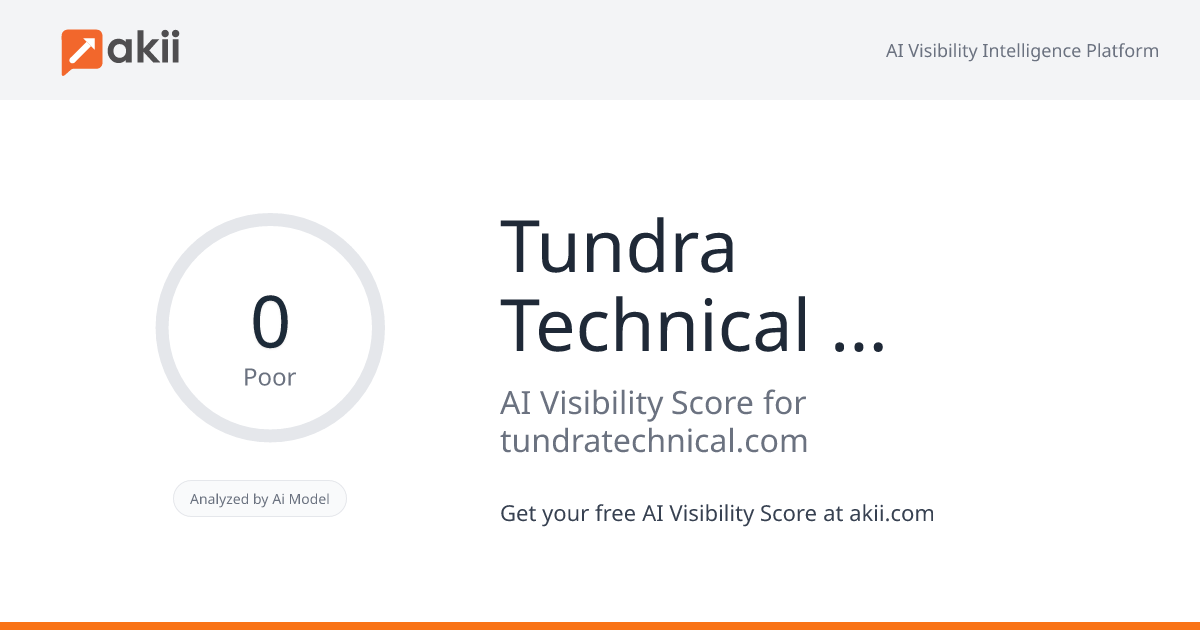 Tundra Technical Solutions AI Visibility Score