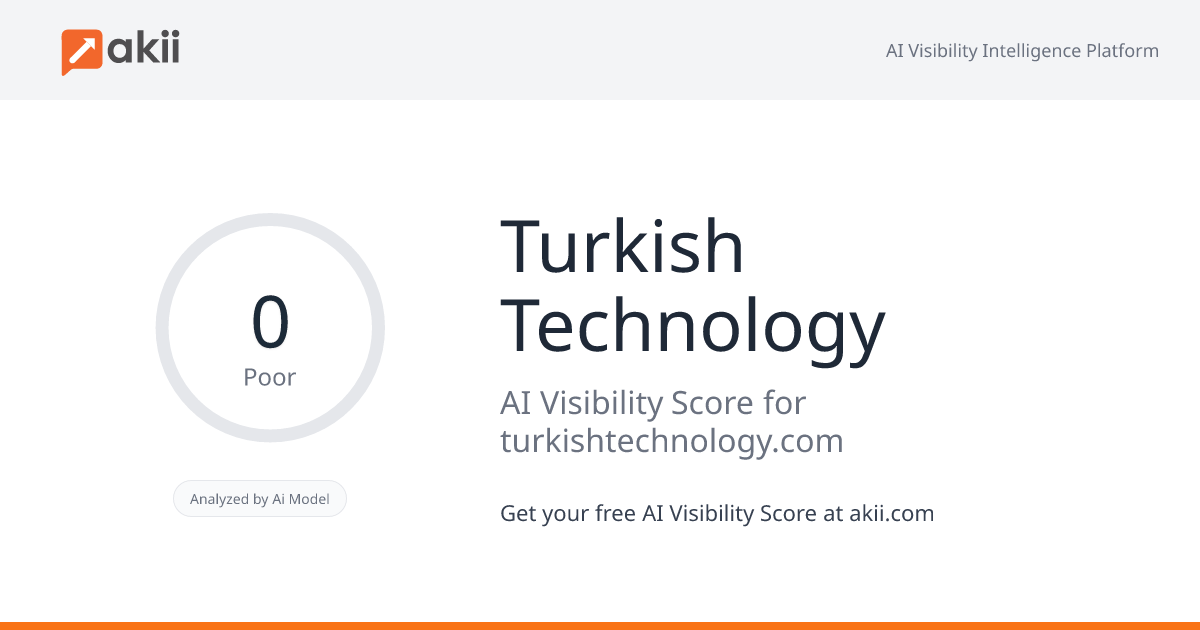 Turkish Technology AI Visibility Score