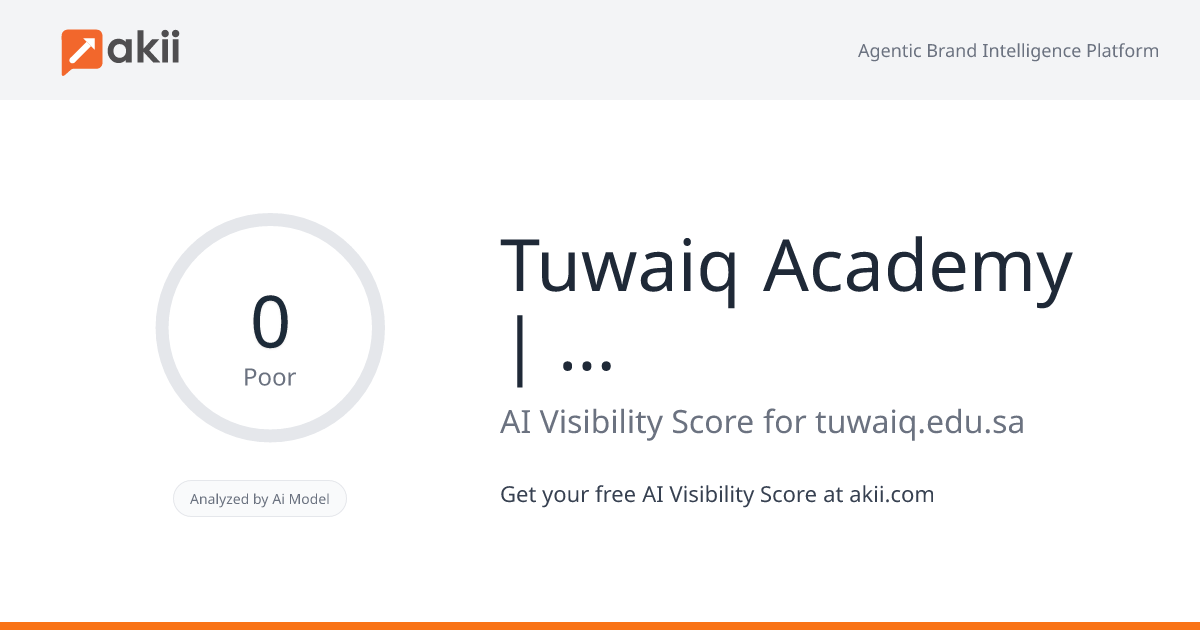 Tuwaiq Academy | أكاديمية طويق AI Visibility Score