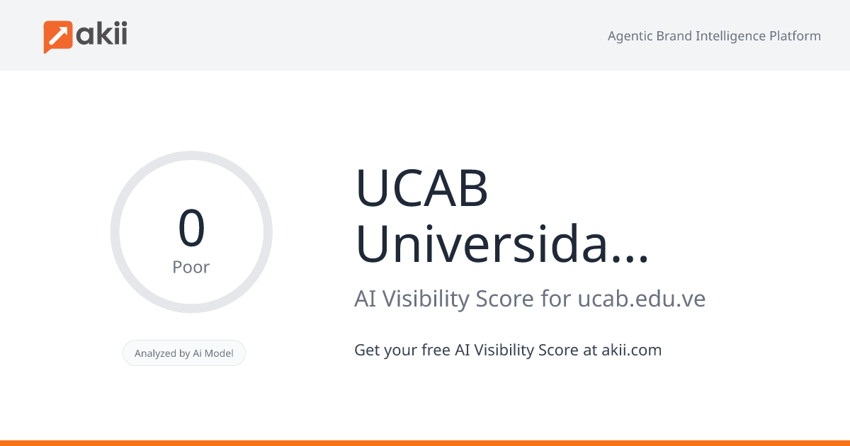 UCAB - Universidad Católica Andrés Bello AI Visibility Score