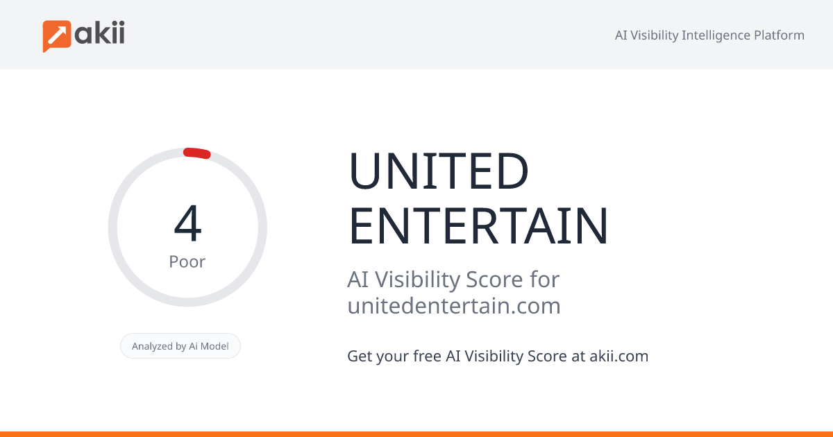 UNITED ENTERTAIN AI Visibility Score