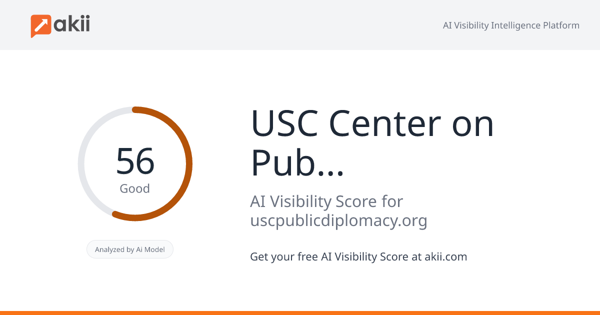 USC Center on Public Diplomacy AI Visibility Score