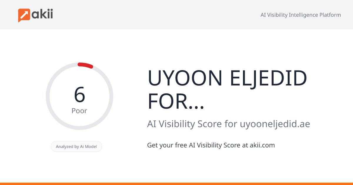 UYOON ELJEDID FOR MARKETING AND PROMOTION CO.LLC AI Visibility Score