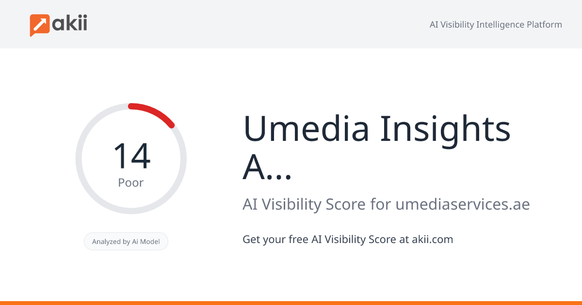 Umedia Insights Advertisement Agency AI Visibility Score