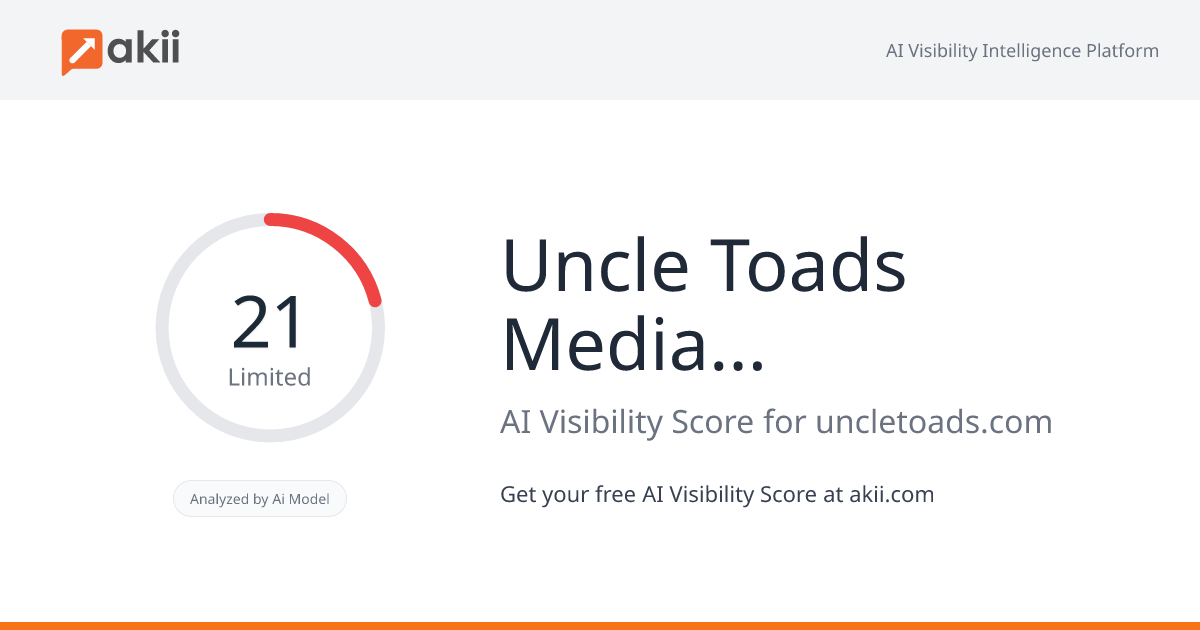 Uncle Toad's Media Group AI Visibility Score