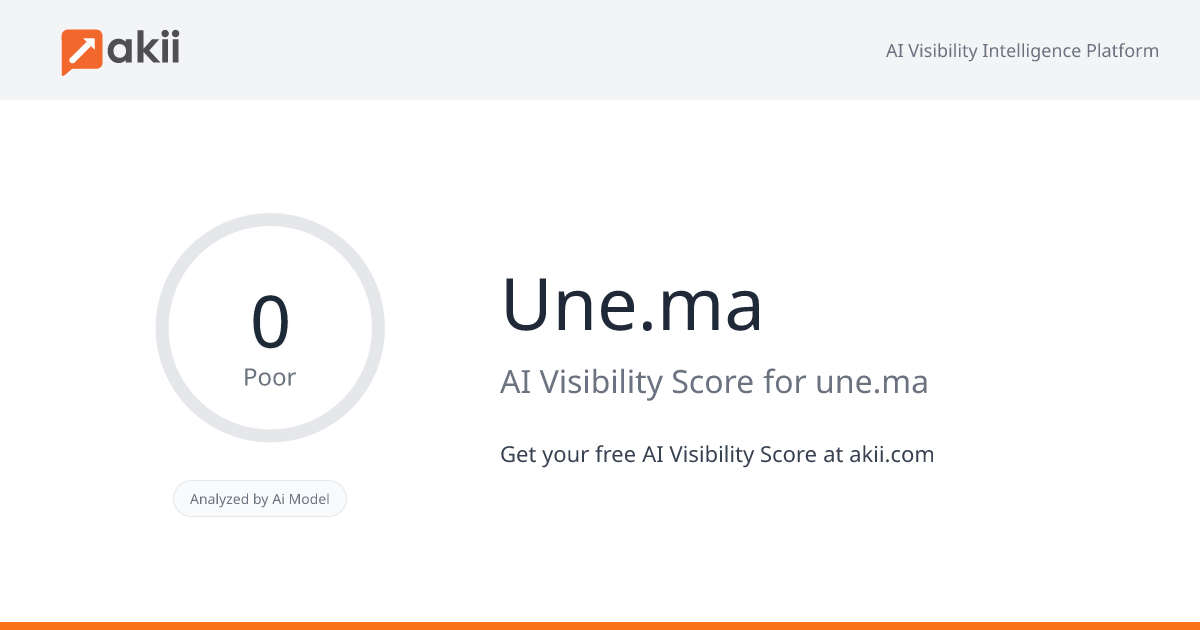 Une.ma AI Visibility Score